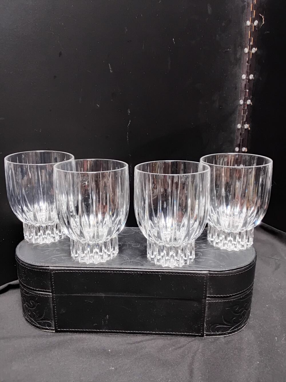 Mikasa set of 4 Crystal Algonquin footed high ball glasses discontinued